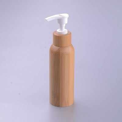Empty Lotion Pump Bamboo Cosmetic Containers Lotion Bottles  Inner Plastic 120ml