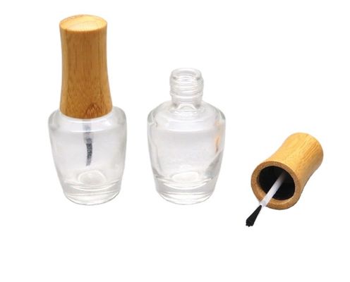 ISO2000 13mm 15mm Nail Polish Bottle Bamboo Cap Make up Cosmetic Glass  Bottle