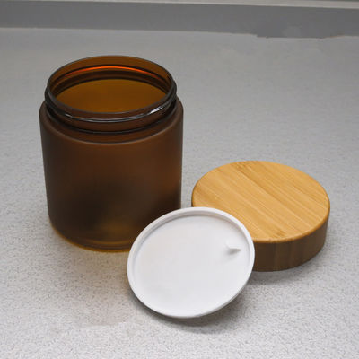 250ml PET Eco Friendly Refillable Cosmetic Frosted Plastic Jar with Bamboo Lid
