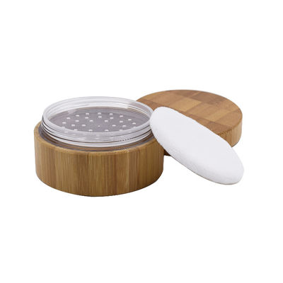 250g Bamboo Cosmetic Packaging  Jars loose powder jars with sifter puff containers