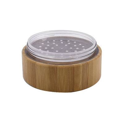 250g Bamboo Cosmetic Packaging  Jars loose powder jars with sifter puff containers