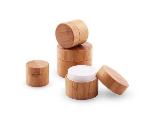 New Style50g Refillable Empty Bamboo Cream Jar With Plastic  Inner Comsetics Jar