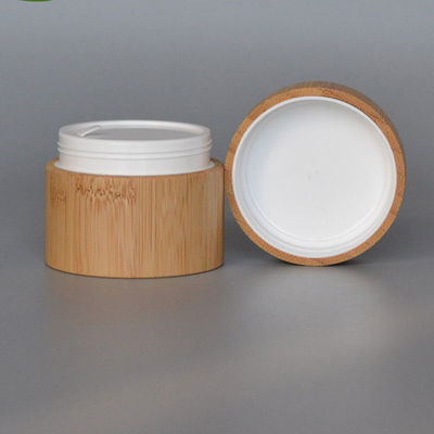 New Style50g Refillable Empty Bamboo Cream Jar With Plastic  Inner Comsetics Jar