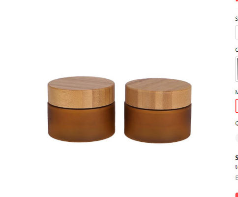 200g Frosted Clear PET Cream Cosmetic Jar With Bamboo Wooden Lid Wide Mouth