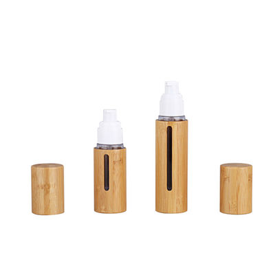 Empty Lotion Pump Bamboo Cosmetic Containers Lotion  Airless Pump Bottle