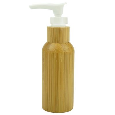 Empty Lotion Pump Bamboo Cosmetic Containers Lotion Bottles  Inner Plastic 120ml