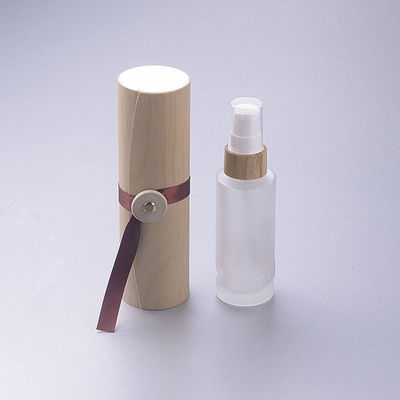 50ml Frosted Glass Bottle with Bamboo Cap Cosmetic Container Dia 37mm* H95mmn