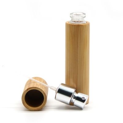 Factory Sale Beech Wooden Lid Perfume Bottle Cap Empty Glass With Sprayer Pump