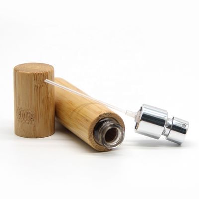 Factory Sale Beech Wooden Lid Perfume Bottle Cap Empty Glass With Sprayer Pump
