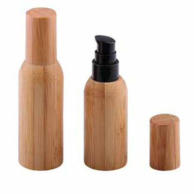 50ml Frosted Glass Bottle with Bamboo Cap Cosmetic Container Dia 37mm* H95mmn