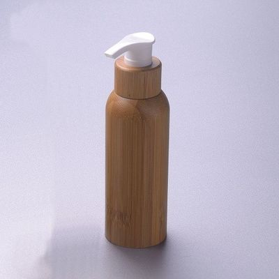Empty Lotion Pump Bamboo Cosmetic Containers Lotion Bottles  Inner Plastic 120ml