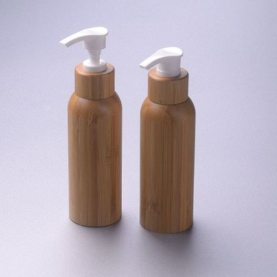 Empty Lotion Pump Bamboo Cosmetic Containers Lotion Bottles  Inner Plastic 120ml