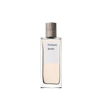 Empty 50ml Rectangle Perfume bottle Cosmetic glass Square Aroma bottle Wooden Cap