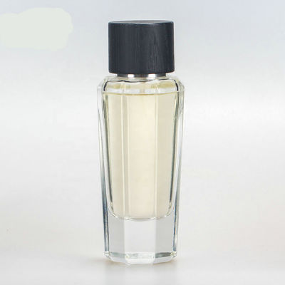 high-grade glass glass perfume bottle with wooden magnet cap and pump spray