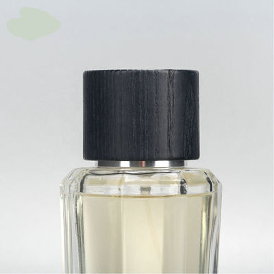 high-grade glass glass perfume bottle with wooden magnet cap and pump spray