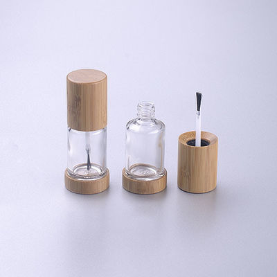 empty nail glass polish bottle 15ml with brush/ bamboo wood cap  make up