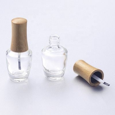 ISO2000 13mm 15mm Nail Polish Bottle Bamboo Cap Make up Cosmetic Glass  Bottle
