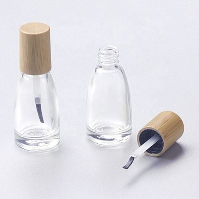 ISO2000 13mm 15mm Nail Polish Bottle Bamboo Cap Make up Cosmetic Glass  Bottle