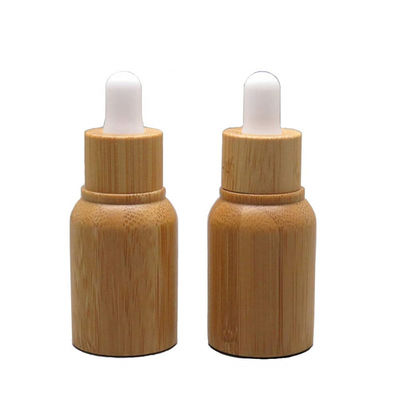 Glass Essential Oil Bottle With Bamboo Child Resistant Dropper Luxury  Skin Care