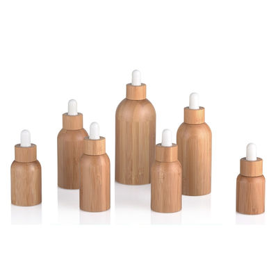 Glass Essential Oil Bottle With Bamboo Child Resistant Dropper Luxury  Skin Care
