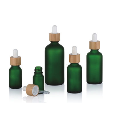 1oz Empty Amber Black Essential Oil Glass Dropper Bottles With Bamboo Lids