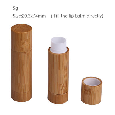 5g lipstick tube natural bamboo cosmetic packaging lip balm container make up