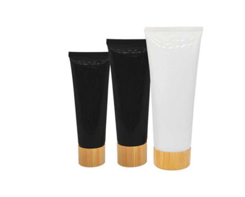 Skincare Plastic PET Shampoo Bottle Lotion Pump White Black Bamboo Lotion Pump