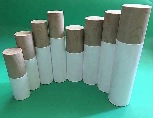 PET plastic cosmetic sets bottle skin care water bottle with wood bamboo cap