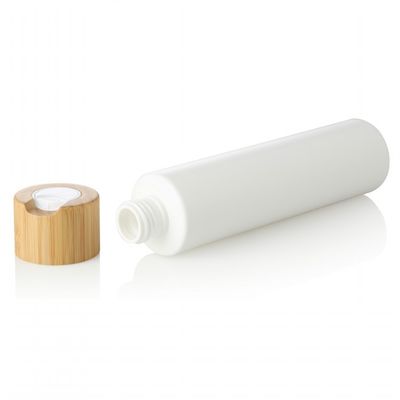 300ml White Pet Plastic Cosmetic Lotion Cream Usage Empty Bottle With Bamboo Cap