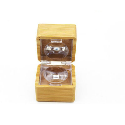 5g Cosmetic Case Bamboo Makeup Pressed Powder Eye Shadow With Mirror Squre