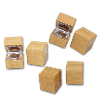5g Cosmetic Case Bamboo Makeup Pressed Powder Eye Shadow With Mirror Squre