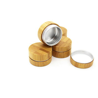 10gs Empty Round Cosmetic Packaging Bamboo Make up Eye Shadow  Inner Aluminium