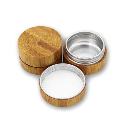 10gs Empty Round Cosmetic Packaging Bamboo Make up Eye Shadow  Inner Aluminium