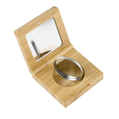 10g Empty Cosmetic packaging Bamboo Makeup Pressed Powder Eye Shadow With Mirror