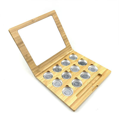 Empty Cosmetic packaging Bamboo Pressed Powder Eye Shadow Makeup Palette