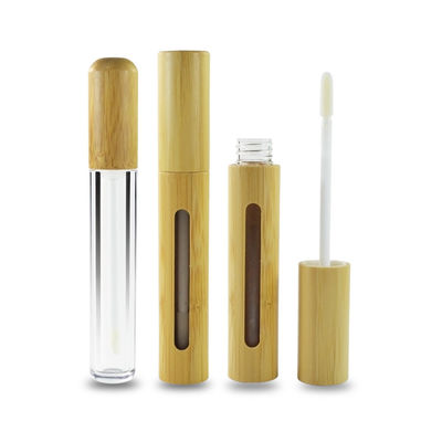 Empty eco friendly 6ml bamboo lipgloss lipstick tube for cosmetic Container