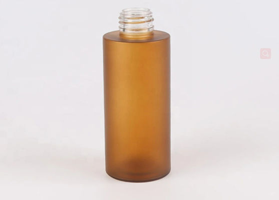 Amber Frosted Shampoo Glass Bottle 100ml 150ml 200ml with Bamboo Lotion Pump