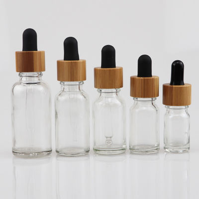 100ml Essential Oil Glass Cosmetic Bottle With Bamboo Dropper Care Skin Brown