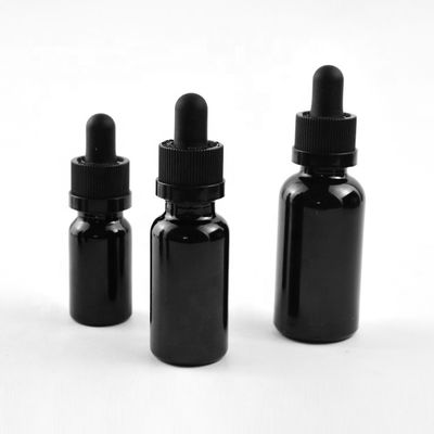 Matte Frosted Black Essential Oil GLass Bottle With CR Dropper Cap Bottle