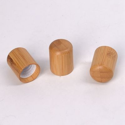 Essential Oil Bottle Empty Cosmetic Brown With 18mm Bamboo Wooden Screw Cap