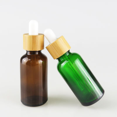 Glass Essential Oil Bottle With Bamboo Child Resistant Dropper Small oil bottle