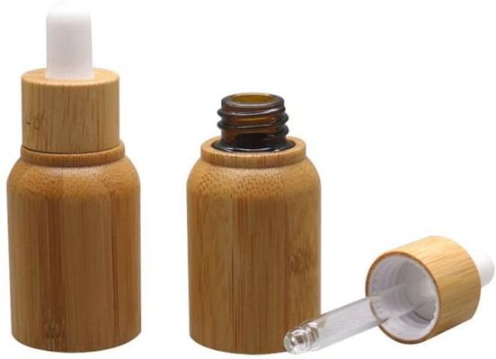 Glass Essential Oil Bottle With Bamboo Child Resistant Dropper Luxury  Skin Care