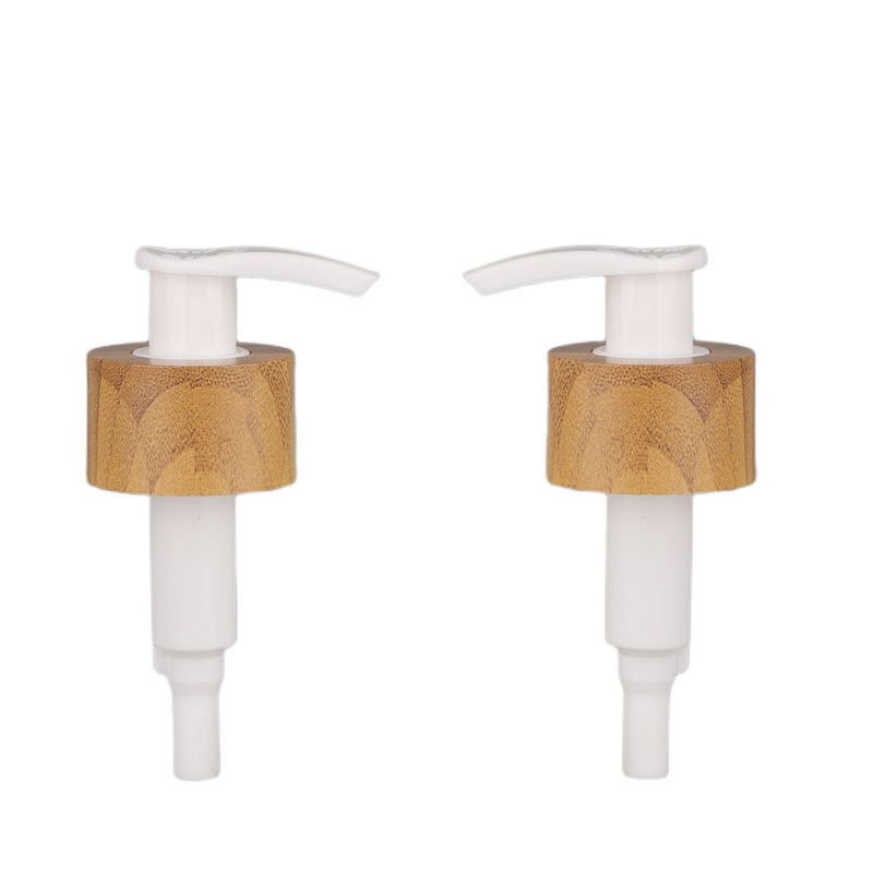 Double Wall 28/410 Bamboo Finish Cosmetic Metal Gel Pump Lotion Cream Bottle pump